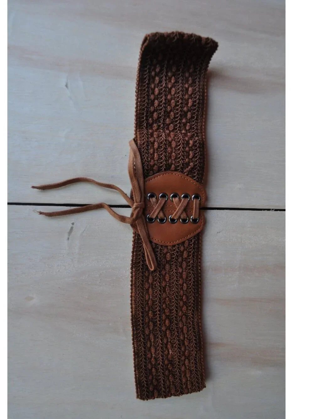 women's black elastic waistband belt Inspire Chic brown lace-up corset belt feat